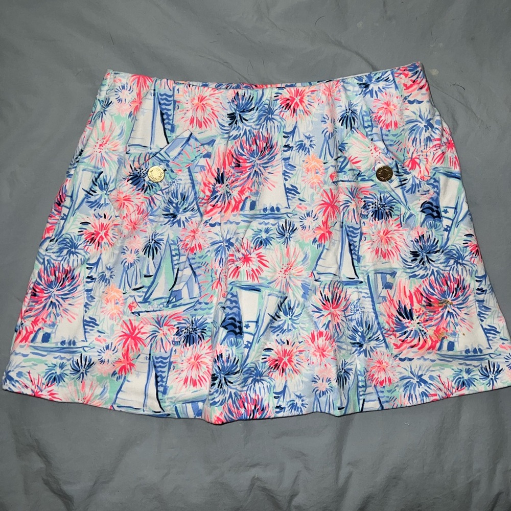 Lilly Pulitzer Madison Skort Sea To Shining Sea Fireworks Red White Blue Small S